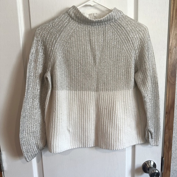 Chico's Sweaters - Chico's Silver and Cream Turtleneck Sweater